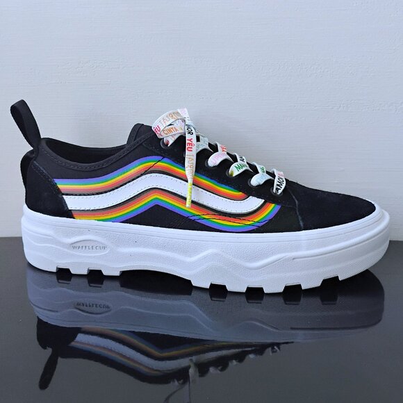 Vans Women's Sentry Old Skool Pride Canvas in Nice Combination Black/True White - Picture 1 of 14